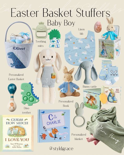 Easter basket stuffers for baby boys Baby Easter basket, baby gift ideas, baby Easter gift ideas, baby’s first Easter, Etsy Easter gifts, target Easter basket, kids Easter basket, Easter basket ideas, Easter basket stuffers, baby personalized gift, baby personalized Easter gift 1st Easter Basket Boy, Baby First Easter Basket, Newborn Easter Basket, Christian Easter Basket, Target Easter, Baby Boy Linen, Easter Marshmallow, Creative Easter Baskets, Easter Gift Ideas