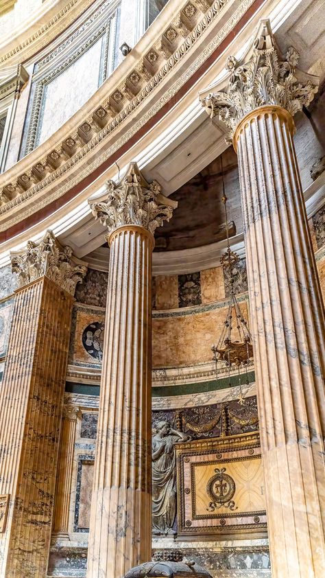 The Pantheon of Rome: A Masterpiece of Ancient Architecture Greek Architecture Tattoo, Ancient Rome Architecture, Ancient Rome Aesthetic, Rome Buildings, Rome Pantheon, Rome Architecture, Ancient Roman Architecture, Antique Architecture, Rome Art