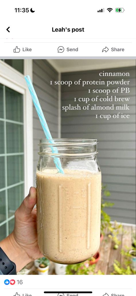 Coffee Peanut Butter, Protein Powder Coffee, Protein Drink Recipes, Peanut Butter Protein Shake, Iced Coffee Protein Shake Recipe, High Protein Smoothies, Protein Shake Smoothie, Protein Smoothie Recipes, Smoothie Drink Recipes