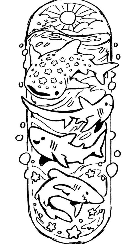 Coloring Page Tattoo, Smoker Coloring Pages, Coloring Pages Aesthetic Ocean, Coloring Pages Shark, Drawing To Color In, Free Digital Coloring Pages, Asthetic Colouring Page, Things To Color And Draw, Colouring Sheets Aesthetic