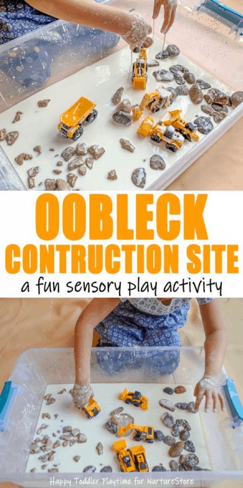 Construction Oobleck, Quiet Toddler Activities, Construction Theme Preschool, Preschool Construction, Transportation Activities, Construction Play, Play Activity, Construction Activities, Toddler Sensory