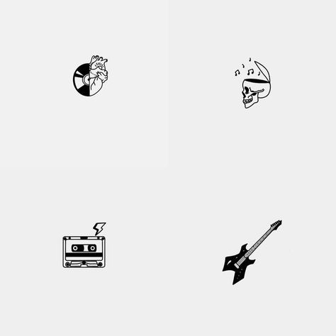 Small Drawings Simple Tattoo Ideas, Music Aesthetic Tattoo Ideas, Music Design Tattoo, Tattoo Idea For Music Lover, Music Tattoo Designs Minimalist, Cool Minimalist Tattoos For Guys, Music Related Tattoos Minimalist, Melomaniac Tattoo, Music Soul Tattoo