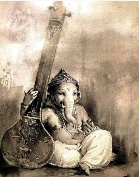 Arte Ganesha, Om Gam Ganapataye Namaha, Ganesha Drawing, Ganesh Art Paintings, Cool Tattoo, Lord Ganesha Paintings, Ganesh Art, Hinduism Art, Vedic Art