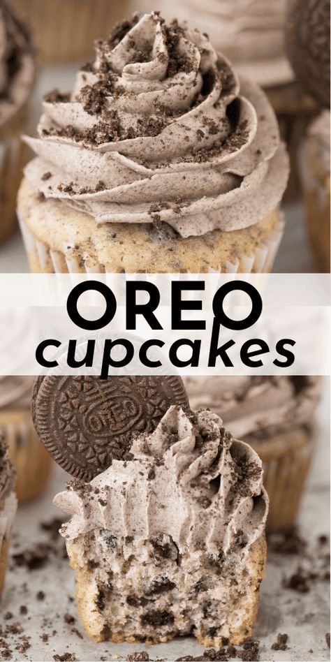 Get ready to make the best homemade oreo cupcakes topped with oreo frosting, and then have people begging for more! Cookies And Creme Cupcakes, Oreo Cupcake Recipe, Cookies And Cream Cupcakes, Oreo Cupcake, Cookie And Cream Cupcakes, Oreo Frosting, Popular Desserts Recipes, Easy Cupcake Recipes, Cream Cupcakes