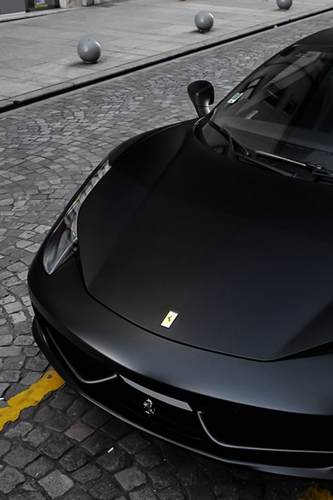 Ferrari 458 Black, Matte Black Ferrari, Ferrari 458 Italia Black, 458 Ferrari, Black Ferrari, Ferrari 430, Ferrari Black, Prancing Horse, Cars Girls