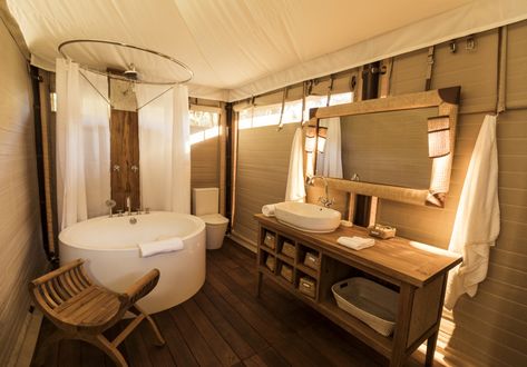 Six New Adult-Only Glamping Tents Pitched Near the Blue Mountains - Broadsheet Safari Style Interior, Glamping Bathroom, Glamour Camping, Tent Living, Glamping Resorts, Luxury Glamping, Safari Tent, Luxury Tents, Canvas Tent