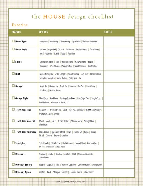 Home Building Checklist by Oliverink on Etsy Building A House Checklist, Renovation Checklist, House Checklist, Small Bedrooms, Real Estat, Basement House, Checklist Template, Building A New Home, Wedding Checklist