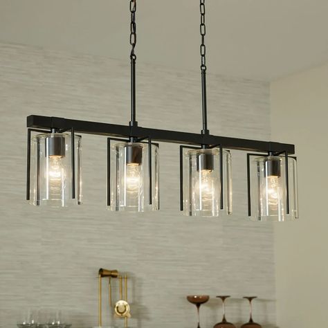 Birk Chandelier Farmhouse Dining Room Lighting Over Table, Light Above Kitchen Table, Modern Black Dining Room, Dining Room Lighting Over Table, Modern Dining Room Light Fixtures, Farmhouse Kitchen Light Fixtures, Modern Farmhouse Light Fixtures, Black Farmhouse Chandelier, Farmhouse Dining Room Lighting