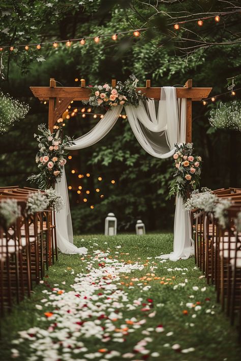 14 Yard Marriage ceremony Inspiration DIY- #Backyard #DIY #inspiration #Wedding Check more at https://howcandothis.com/weddingideas/14-yard-marriage-ceremony-inspiration-diy/ Garden Decoration For Wedding, Garden Wedding Decorations Diy, Outside Wedding Inspiration, Wedding In Garden Decoration, Wedding Theme Nature, Rustic Alter Wedding, Garden Elegant Wedding, Garden Rustic Wedding, Backyard Wedding Lighting Ideas