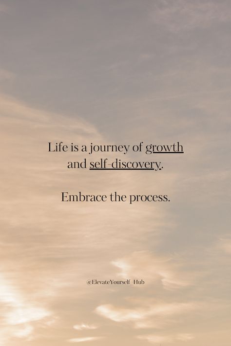 Life is a journey of growth and self-discovery. Embrace the process and evolve. #EmbraceGrowth #SelfDiscovery #JourneyOfLife #quotes #lifelessons #life #motivation #growth Growth Takes Time Quotes, Journey Of Self Discovery Quote, Life Journey Quotes Inspirational, Journey Of Life Quotes, Growth Captions, Life Is A Journey Quote, Journey Quotes Inspirational, New Journey Quotes, Self Discovery Quotes