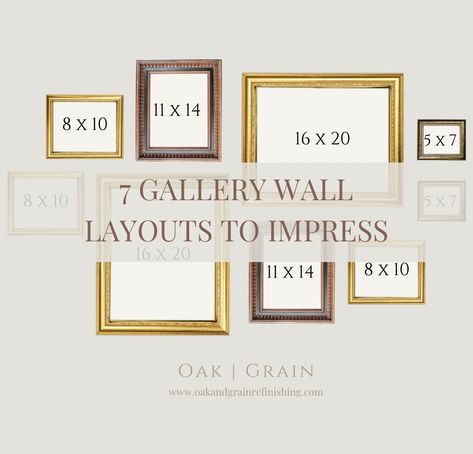 Gallery Wall Layout Eclectic, 7 Piece Gallery Wall Layout, 7 Frame Gallery Wall Layout, Imperfect Gallery Wall, Nine Picture Gallery Wall, Picture Wall Sizes Layout, 3 Vertical Picture Frames On Wall, Gallery Wall Ideas With Sizes, 11x17 Gallery Wall