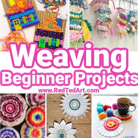 Preschool Fiber Arts, Circle Weaving For Kids, Cardboard Loom Weaving For Kids, Cardboard Weaving For Kids, Weaving Projects Kids, Spring Art Projects For Middle School Craft Ideas, Weaving Crafts For Adults, Weaving For Kids Easy, Yarn Weaving For Kids