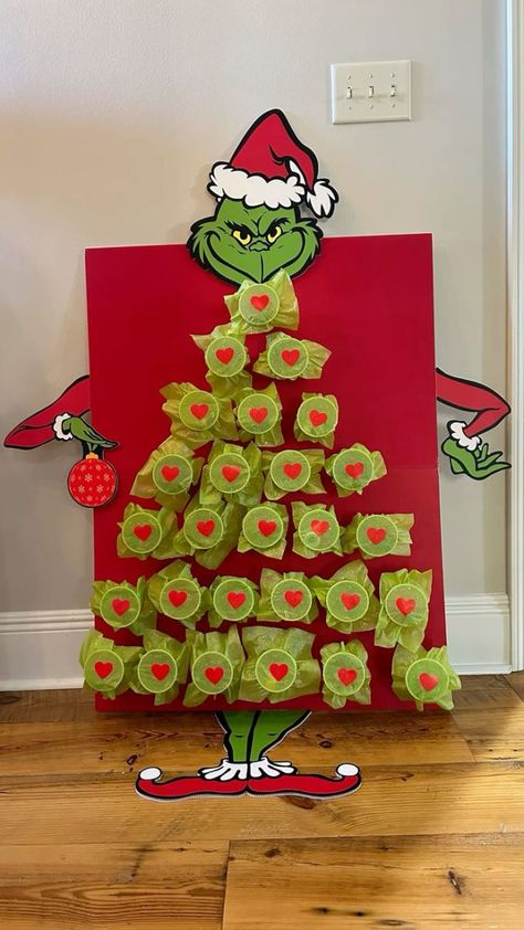 Grinch Punch Board, The Grinch Themed Games, Whoville Party Games, Grinch Movie Night Decorations, Punch Christmas Tree Game, Grinch Christmas Decorations Whoville Party Ideas, Grinch Classroom Party Ideas, Christmas Party Ideas Grinch, Grinch Classroom Christmas Party