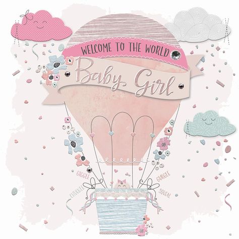 Welcome To The World Baby Girl - Handfinished Baby Girl Card, Air 8E8 Welcome To The World Baby Girl, Welcome Baby Girl Quotes, Baby Born Congratulations, Vom Avea Un Copil, Babby Shower, Announcement Photoshoot, Newborn Quotes, Congratulations Quotes