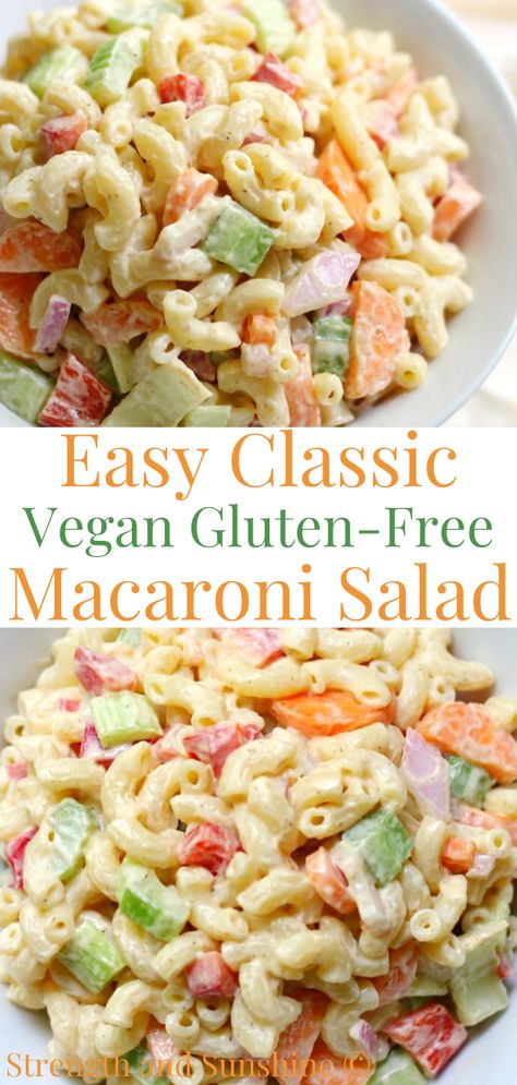 Vegan Macaroni Salad, Pasta Side Dish, Homemade Macaroni Salad, Gluten Free Pasta Salad, Pasta Side, American Bbq, Dairy Free Pasta, Sides Dishes, Gluten Free Salads