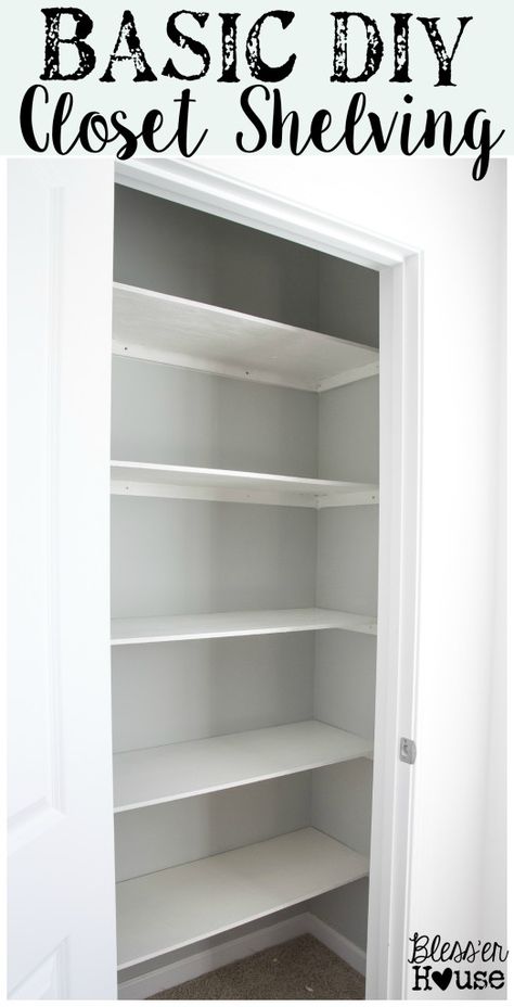 Diy Closet Shelving, Easy Closet Shelves, Diy Closet Shelves, Closet Shelving, Closet Clutter, Medical Coder, Simple Closet, Hall Closet, Closet Makeover