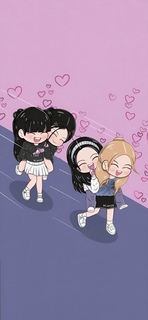 Blackpink In Anime, Blackpink Pink Wallpaper Aesthetic, Blackpink Animated Wallpaper, Cute Wallpapers Blackpink, Blackpink Anime Cute, Blackpink Painting Ideas, Blackpink Cute Drawing, Blackpink Cartoon Wallpaper, Blackpink Chibi Wallpaper