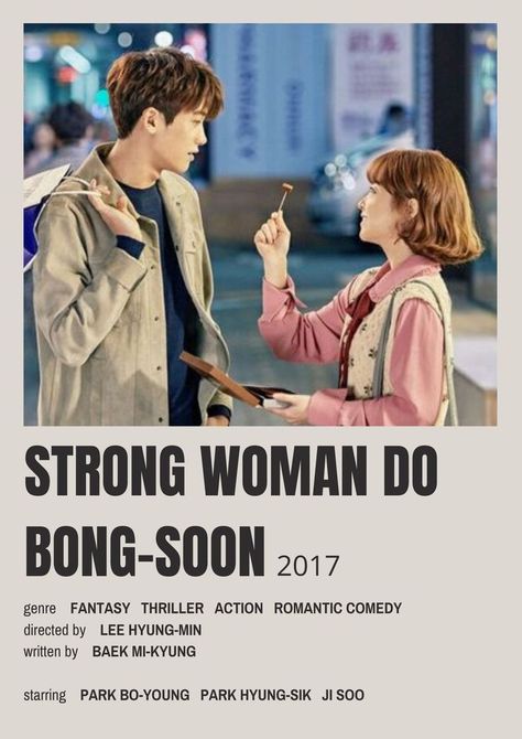 Strong Girl Bong Soon Poster, Korean Wallpaper, Minimalistic Poster, Strong Woman Do Bong Soon, Scrapbook Disney, Korean Drama Series, New Movies To Watch, Drama Ideas, Romance Comedy