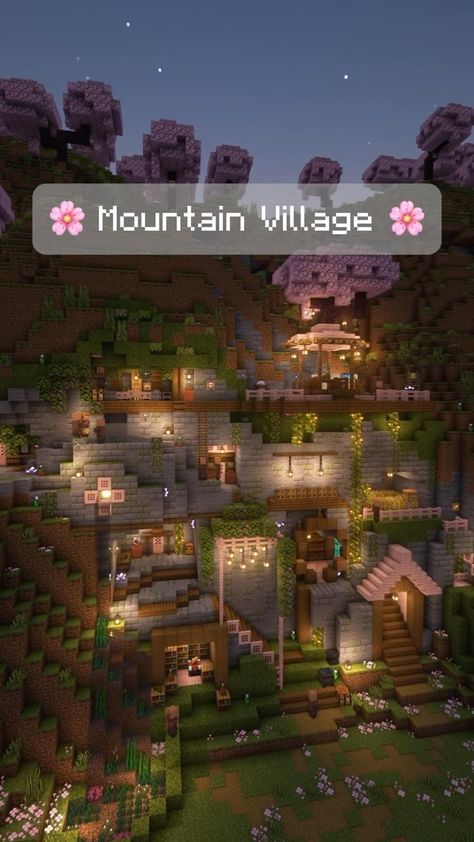 Things To Make On Minecraft Easy, Pink And Birch Minecraft House, Blossom Biome House, Minecraft House Ideas No Texture Packs, Things To Add In Minecraft House, Minecraft House Ideas For Two People, Mountains House Minecraft, Minecraft Cherry Blossom Biome House Ideas, Cute Cherry Minecraft House