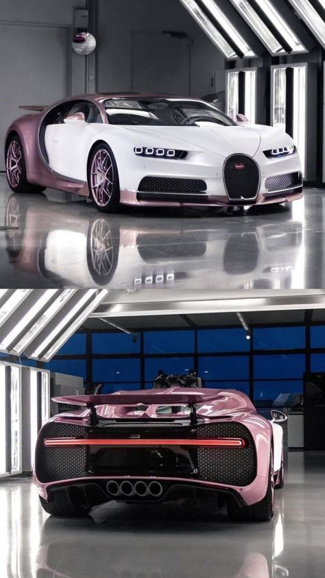 This Bugatti Chiron Sport is a one-off creation named "Alice." It was commissioned by a husband as a special gift for his wife. Alice is finished in Matt Blanc and Silk Rosé, the latter of which is a new color that Bugatti has never used before Car Girlfriend, Savage Wallpaper, Bugatti Chiron Sport, Expensive Car, Cool Truck Accessories, Dream Cars Jeep, Bugatti Cars, Lifted Cars, Suv Cars