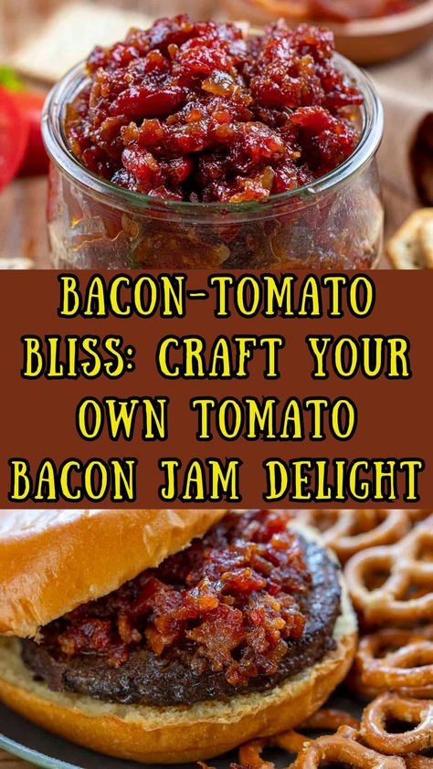 Black Krim Tomato Recipes, Tomato Onion Recipe, Tomato Bacon Jam, Bacon Tomato Jam, Tomato Jelly, Canned Bacon, Bacon Onion Jam, Bacon Jam Recipe, Tomato Jam Recipe