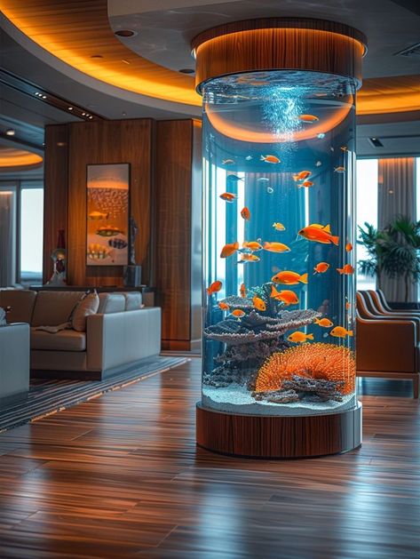 Luxury Aquarium, Big Aquarium Living Rooms, Aquarium Interior, Indoor Aquarium, Big Fish Tanks, House Structure, Billionaire Homes, Aquarium Architecture, Aquarium Stands