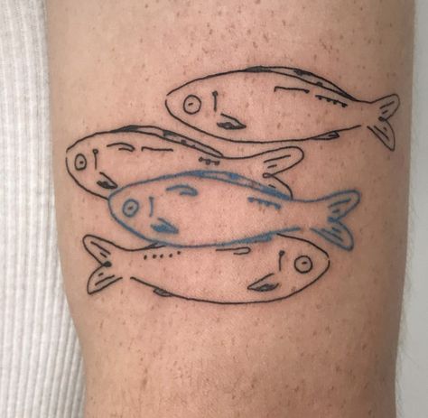 Oceanic Tattoo, Small Leg Tattoo, Small Fish Tattoos, Paris Tattoo, Funky Tattoos, Elbow Tattoos, Be Serious, 4 Tattoo, Blue Tattoo