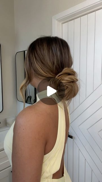 breanna cohoon on Instagram: "low bun tutorial 🫶🏼  . . . #hairstyle #hairstyles #hairtutorial #updo #bridesmaidhair #weddingguesthair #promhair #style #fashion" Pool Day Hair, Low Bun Tutorials, Tied Up Hairstyles, Low Bun Wedding Hair, Low Messy Buns, The Archies, Lazy Day Hairstyles, Low Buns, Bohemian Wedding Hair