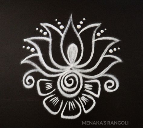 Tap On The Image To Watch The VIDEO Simple Kolam Designs Rangoli, Rangoli Kolam Designs Simple, Lotus Rangoli Designs, Simple Rangoli Kolam, Simple Rangoli Designs, Lotus Rangoli, Easy Rangoli Designs Videos, Very Easy Rangoli Designs, Rangoli Designs Photos