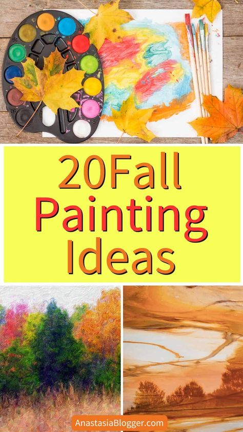 20 Easy Fall Painting Ideas To Try For Kids Fall Paintings On Canvas Easy Kids, Fall Canvas Painting Ideas Easy Diy Step By Step Tutorials, Diy Fall Paintings, Fall Canvas Painting Ideas Easy Diy, Autumn Painting Ideas Easy, Autumn Painting Ideas, Dollar Tree Fall Decor Ideas, Fall Painting Ideas, Fall Tree Painting