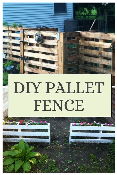 Looking for creative and budget-friendly ways to fence your garden or property? Learn how to make a wood pallet fence with these simple and effective tips. Perfect for all your recycled pallet projects, this DIY fence is a cost-effective solution. Easy Diy Garden Fence, Diy Pallet Privacy Wall, What To Do With Old Fence Boards, Outdoor Gates Ideas, Fence Made From Pallets, Rustic Fence Ideas, Easy Diy Fence, Pallet Privacy Fences, Pallet Fence Ideas