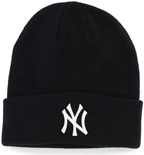 Yankees Outfit, Black Beanie Hat, Ny Hat, Cool Beanies, Beanie Outfit, Slouchy Beanie Hat, Embroidered Beanie, Embroidered Gifts, Black Beanie