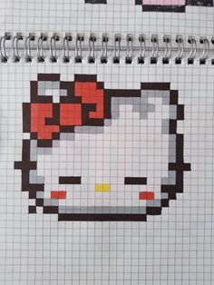 Pixel Art Funny, Square Drawing, Hello Kitty Colouring Pages, Spiderman Art Sketch, Pixel Color, Easy Pixel Art, Easy Love Drawings, Pixel Drawing, Hello Kitty Coloring