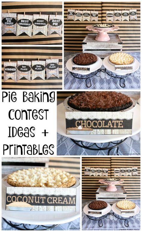 Pie Baking Contest Ideas and Printables: Creative ideas for hosting a Pie Baking Competition! Pie Bake Off Contest, Pie Judging Scorecard, Pie Contest Prizes, Pie Baking Contest Ideas, Pie Eating Contest Ideas, Dessert Contest Ideas, Pie Contest Ideas, Dessert Competition Ideas, Baking Contest Ideas