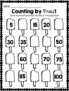 Counting By Fives Worksheet, Fun First Grade Math Activities, Second Grade Learning Activities, 1st Grade Circulum, Math Activities For First Grade, Counting To 100 Activities, First Grade Homeschool, Worksheets For First Grade, Counting By 5's