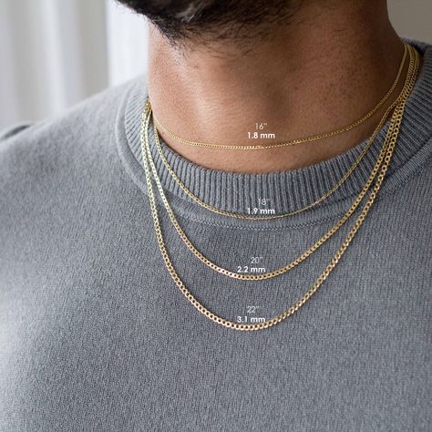 "Romantic Valentines Day Gift For Him, Boyfriend Husband Gift, 14K Gold Chain Necklace FEATURES: -Gold KT: 14K Solid Gold -Gold Color: Yellow Gold -Chain Lengths: 16\", 18\", 20\", 22\", 24\", 26\ Mens Chain Designs, Mens Gold Chain Necklace, Gold Necklace For Men, Romantic Valentines Day, Gold Cuban Link Chain, Gold Chain Design, Cuban Link Chain Necklaces, Gold Chains For Men, Mens Chain Necklace