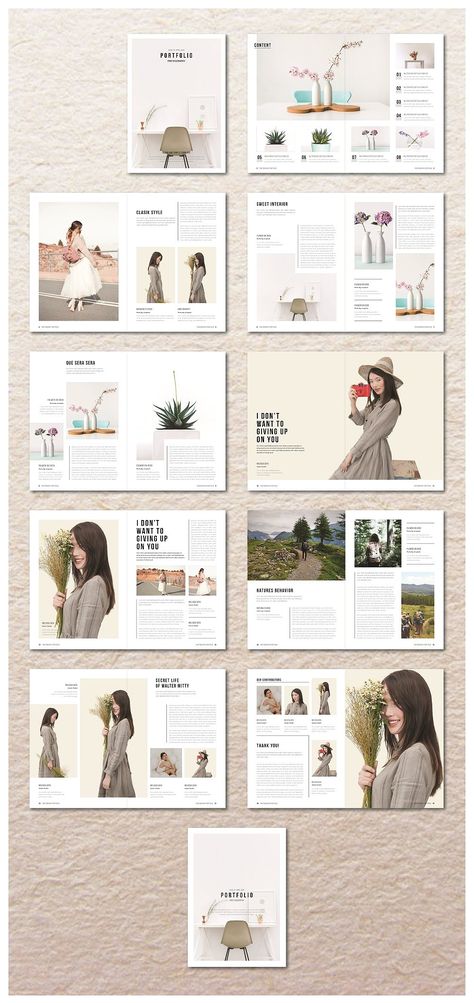 Portfolio Magazine by MA-KING_ART on @creativemarket Portfolio Design Layouts, Design Portfolio Layout, Portfolio Magazine, Graphic Design Magazine, Logos Photography, Cereal Magazine, Fashion Editorial Layout, Magazine Layout Inspiration, 잡지 레이아웃