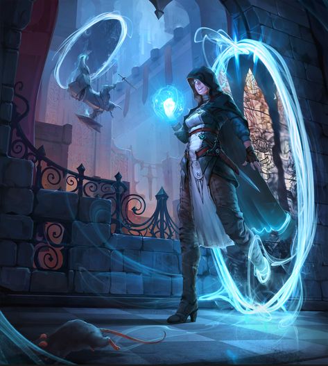 Magic Engineer Fantasy Art, Magic Machine Fantasy Art, Portal Superpower, Magic Concept Art, Time Powers, Portal Painting, Portal Magic, Mage Art, Magic Technology