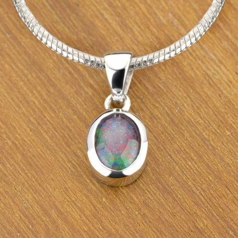 Black Opal Necklace, Opal Necklace Silver, Everyday Pendant, Australian Opal Jewelry, Australian Opal Pendant, Black Opal Pendant, Pentagram Pendant, Australian Black Opal, Opal Pendant Necklace