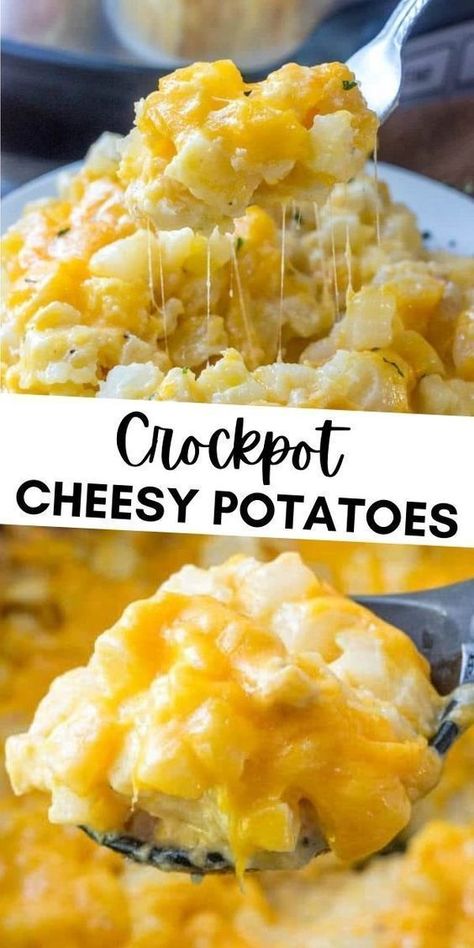 Crockpot Cheesy Potatoes, Crockpot Potatoes, Crockpot Side Dishes, Crock Pot Potatoes, Easy Crockpot Dinners, Cheesy Potato, Potato Recipes Side Dishes, Potluck Dishes, Crockpot Dishes