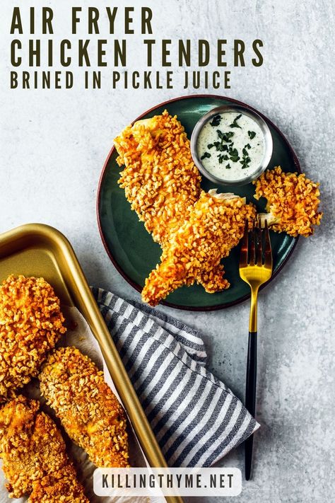 Best Chicken Tenders, Airfryer Chicken, Easy Healthy Cooking, Fast Healthy Dinner, Air Fryer Chicken Tenders, Air Fryer Fish, Cooking Frozen Chicken, Homemade Ketchup, Thyme Recipes