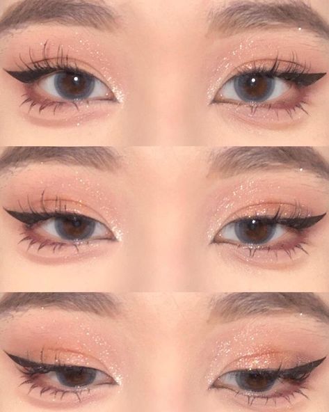 Maid Of Honor Eye Makeup, Make Up Ideas School, Douyin Makeup Inspiration, Pretty Korean Makeup, Eyeshadow Ideas Simple, Epicanthic Fold Makeup, Makeup Asiatico, Make Up Anime, Doll Eyes Makeup