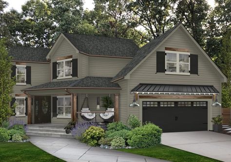 Best Exterior House Colors 2022, Best Exterior House Colors, Green Exterior House Colors, Green House Exterior, Grey Exterior House Colors, Gray House Exterior, Exterior Color Palette, Painted Brick House, House Paint Color Combination