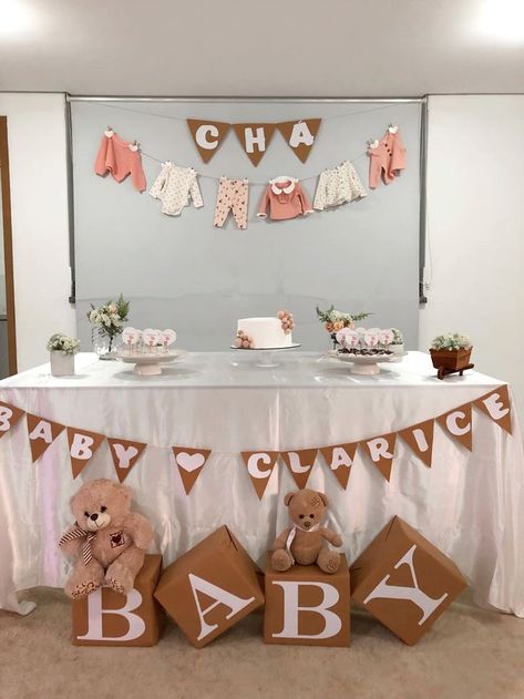 Simple Baby Shower Ideas At Home, Simple Baby Shower Decorations, Auntie Baby, Baby Deco, Baby Shower Theme Decorations, Baby Shower Deco, Baby Reveal Party, Baby Shawer, Simple Baby Shower