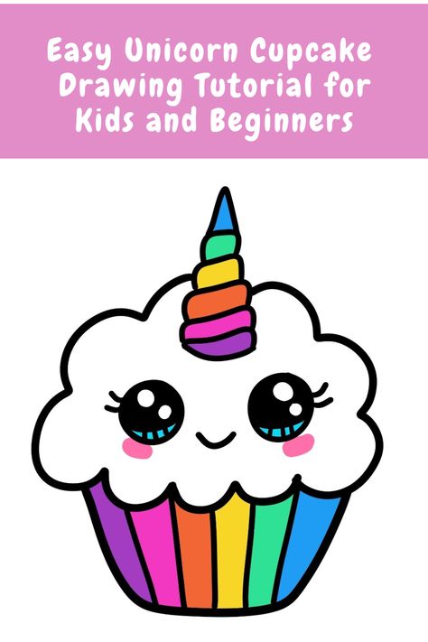 Learn How to Draw Easy Unicorn Cupcake Drawing Step By Step, perfect for beginner artists and kids learning art! 🦄🧁 Explore simple step-by-step tutorials and fun drawing videos designed to inspire creativity and imagination in young minds. Let's make drawing easy and enjoyable for kids of all ages! #CakeDrawing #EasyDrawing #BeginnerArtist #KidsDrawing #ArtForKids #DrawingTutorials" Easy Drawing Ideas Colorful, Unicorn Drawing Simple, Cute Drawings Simple Step By Step, How To Draw An Unicorn, Very Very Easy Drawings For Kids, Easy Drawing For Kids Cute, How To Draw Kids Easy, Easy To Draw Unicorn, Cute Drawings For Kids Kawaii Art