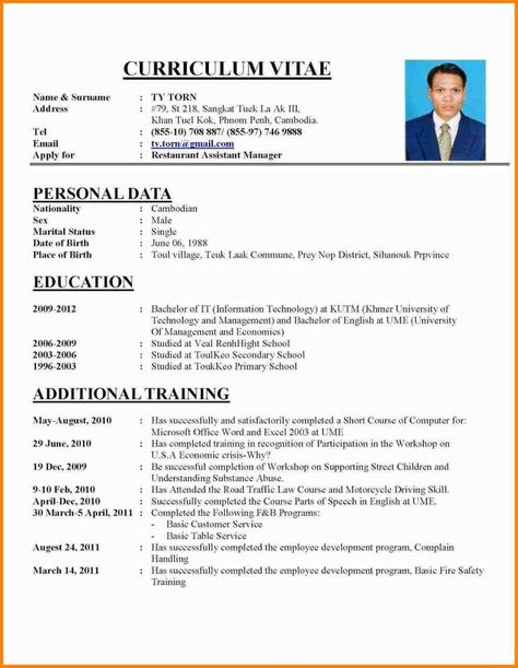 Cv Format For Job, Cv Resume Sample, Perfect Resume Example, Curriculum Vitae Examples, Curriculum Vitae Format, Resume Format Download, Job Resume Format, Perfect Cv, Writing A Cv