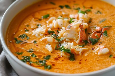 The Best Crab Bisque Leftover Lobster Recipes, Leftover Lobster, Crab Bisque Recipe, Gourmet Comfort Food, Crab Soup Recipes, Bisque Soup Recipes, Crab Chowder, Cozy Food, Shrimp Bisque