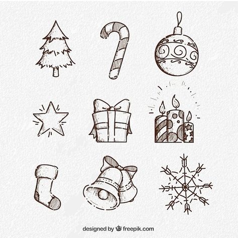 Vector sketchy collection of christmas e... | Premium Vector #Freepik #vector #christmas-drawings #christmas-sketch #christmas-handdrawn #jingle-bells Christmas Finger Tattoo, Xmas Tattoo Design, Small Christmas Designs, Tiny Christmas Tattoo, Subtle Christmas Tattoo, Cute Christmas Tattoos, Christmas Flash Tattoo Sheet, Simple Christmas Tattoo, Christmas Tattoo Flash Sheet