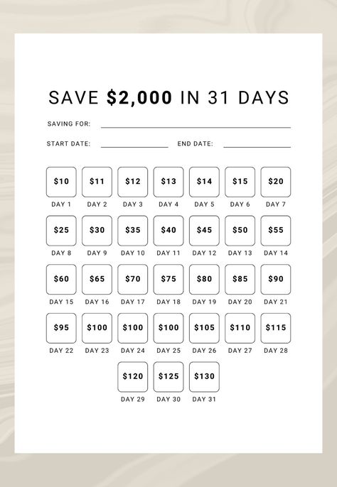 Save 2000 in a month, Money Challenge, 2k Savings Challenge, Savings Tracker, Savings challenge Save 2000, Savings Challenge Monthly, Etsy Templates, Small Business Plan Template, Saving Methods, Saving Money Chart, Savings Chart, Money Chart, Money Saving Methods