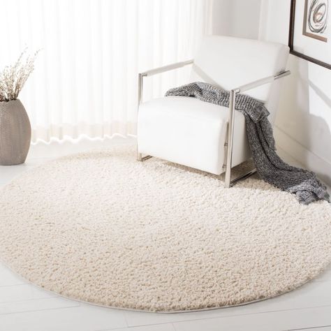 Safavieh August Carlene Solid Plush Shag Area Rug or Runner - Walmart.com - Walmart.com Solid Color Rug, Ivory Area Rug, Soft Carpet, Shag Area Rug, Boho Chic Decor, Ivory Rug, Nebraska Furniture Mart, White Area Rug, Home Rugs